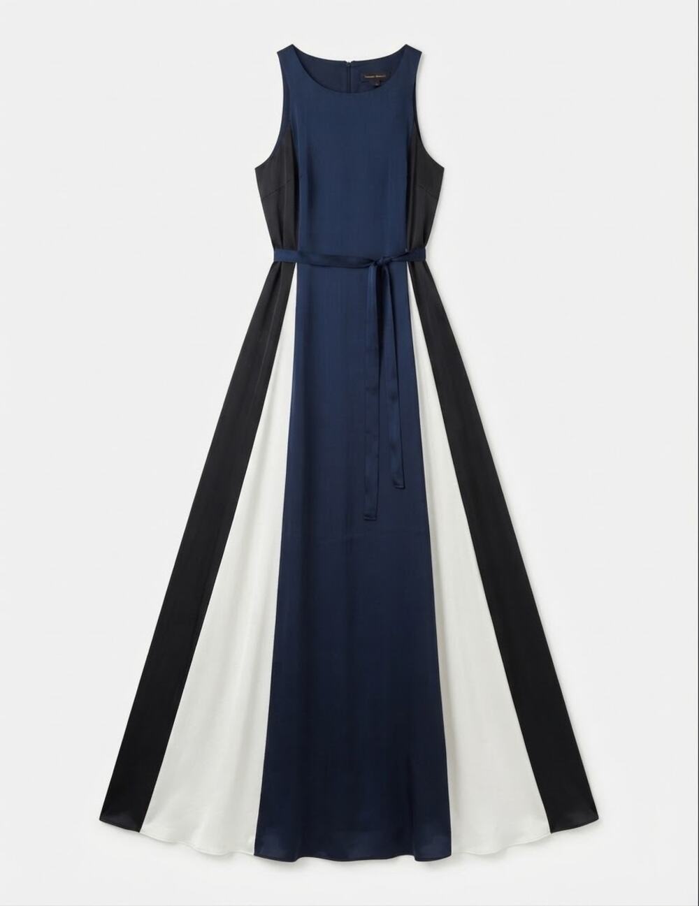 Banana Republic Maxi Dress Women Size 0 Blue Black White Colorblock Formal Gala
